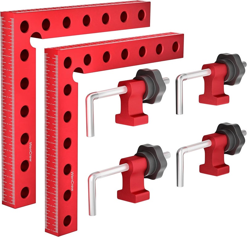 WenCrew 90 Degree Positioning Squares Right Angle Clamps, Clamping Squares for Woodworking Cabinet Clamp Corner Clamps Aluminum Alloy L Type Carpenter Tool for Cabinets, Picture Frame 7.1inch - Image 1
